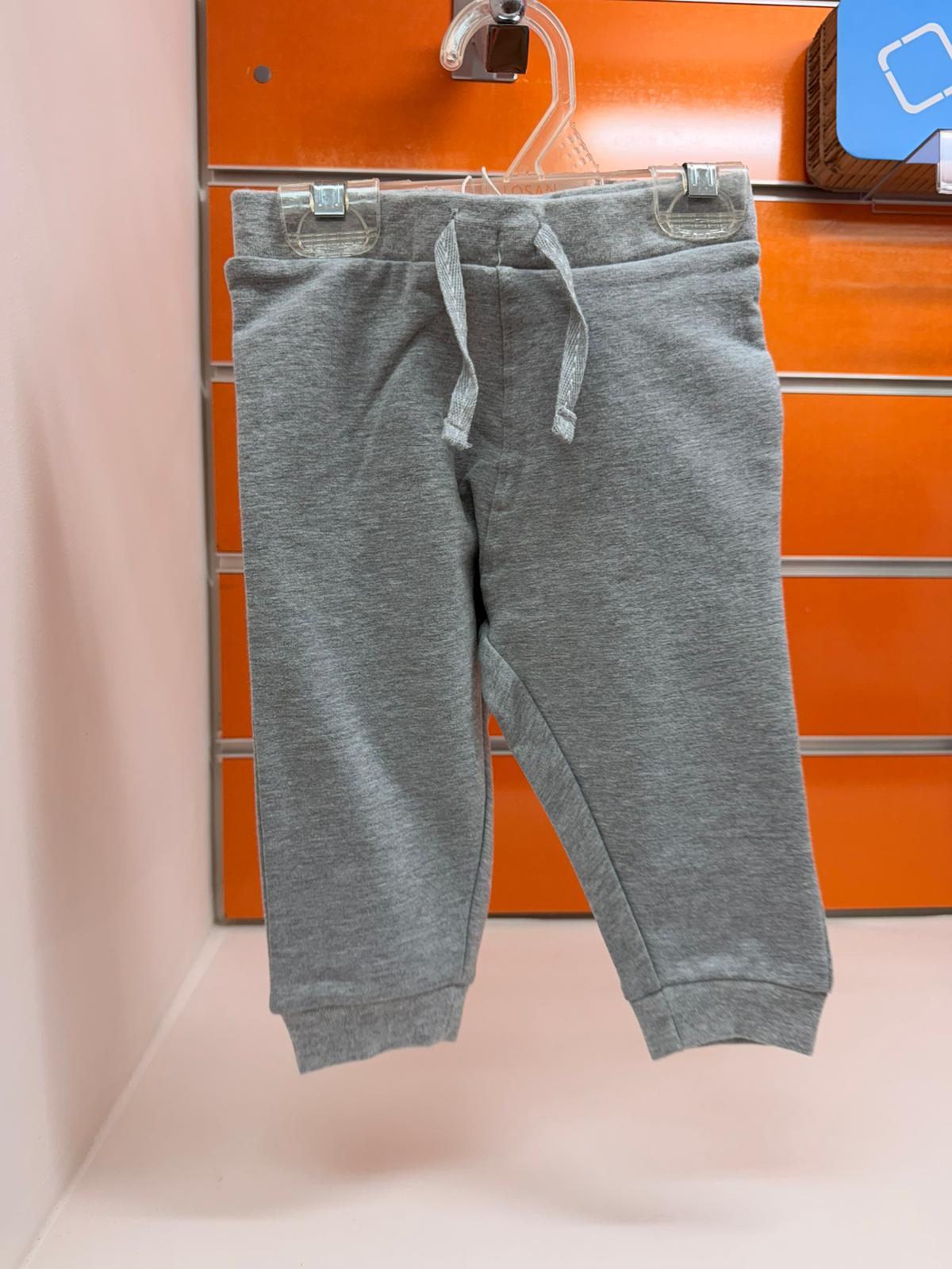 Pantalón bebé Losan gris melange con cordón, talla 9-12 meses