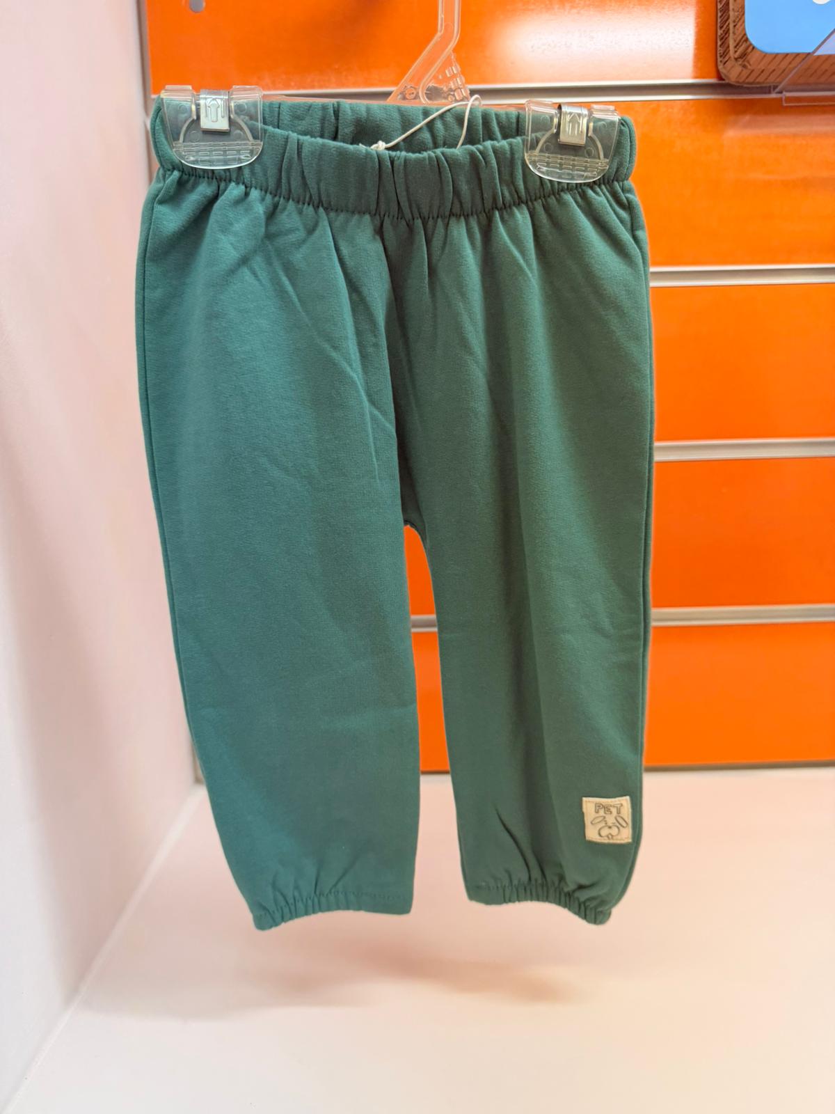Pantalón bebé Losan verde con dibujo de perrito en la parte trasera