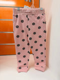 Pantalón bebé rosa con lunares negros, talla 24 meses / 92 cm