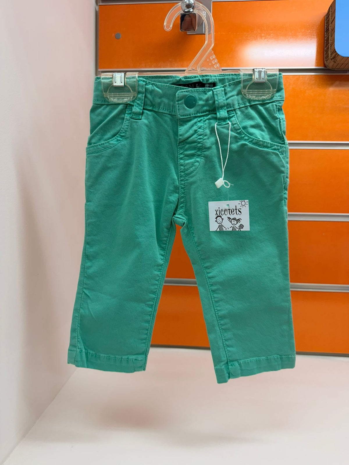 Pantalón bebé verde agua, talla 6 meses
