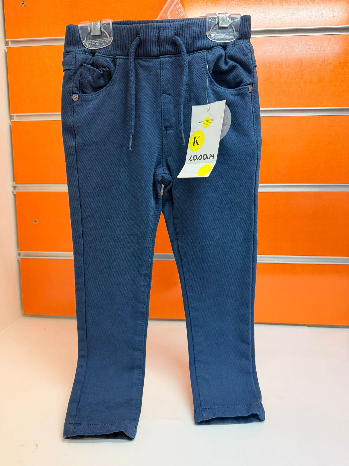 Pantalón niño Losan azul con cintura elástica y cordón, talla 3 años