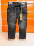 Pantalón vaquero niño Losan gris negro lavado con cintura ajustable, talla 2 años
