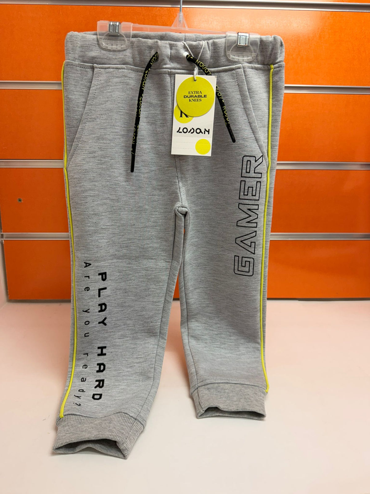Pantalón jogger niño Losan gris claro Gamer Play Hard, talla 3 años