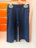Pantalón niña Losan azul marino de pierna ancha con botones, talla 2 años