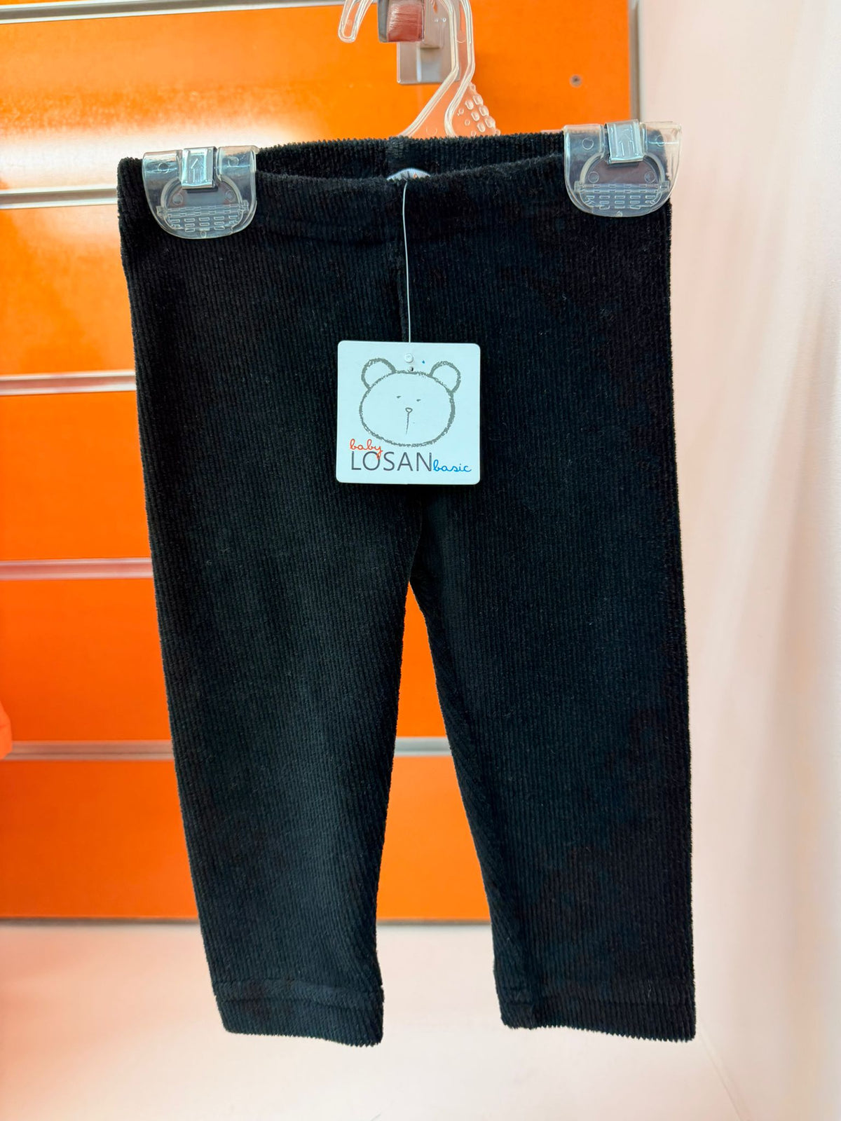 Pantalón de pana negro para bebé Losan talla 9 meses