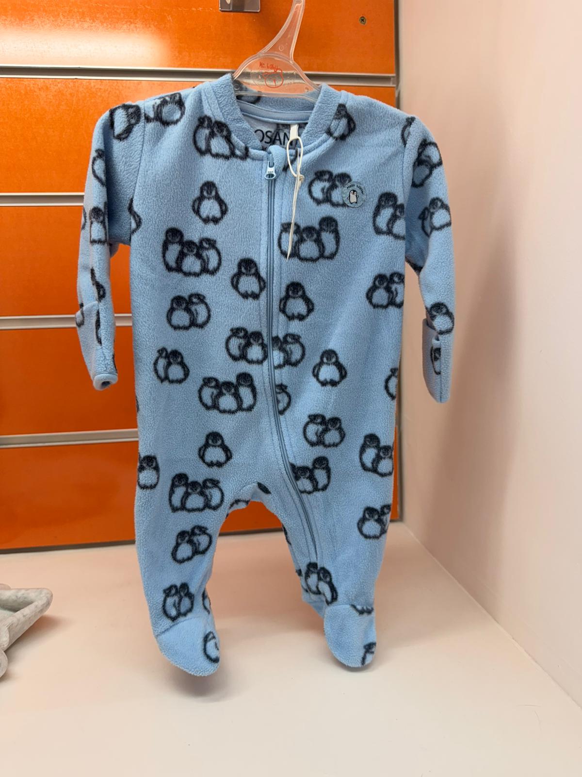 Pelele de bebé Losan azul con estampado de pingüinos