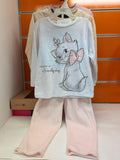 Pijama bebé Disney Marie blanco y rosa, talla 23 meses