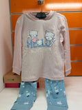 Pijama niña Kinanit Sweet Cats rosa y azul, talla 3 años