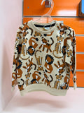 Sudadera bebé Losan beige con estampado de animales salvajes