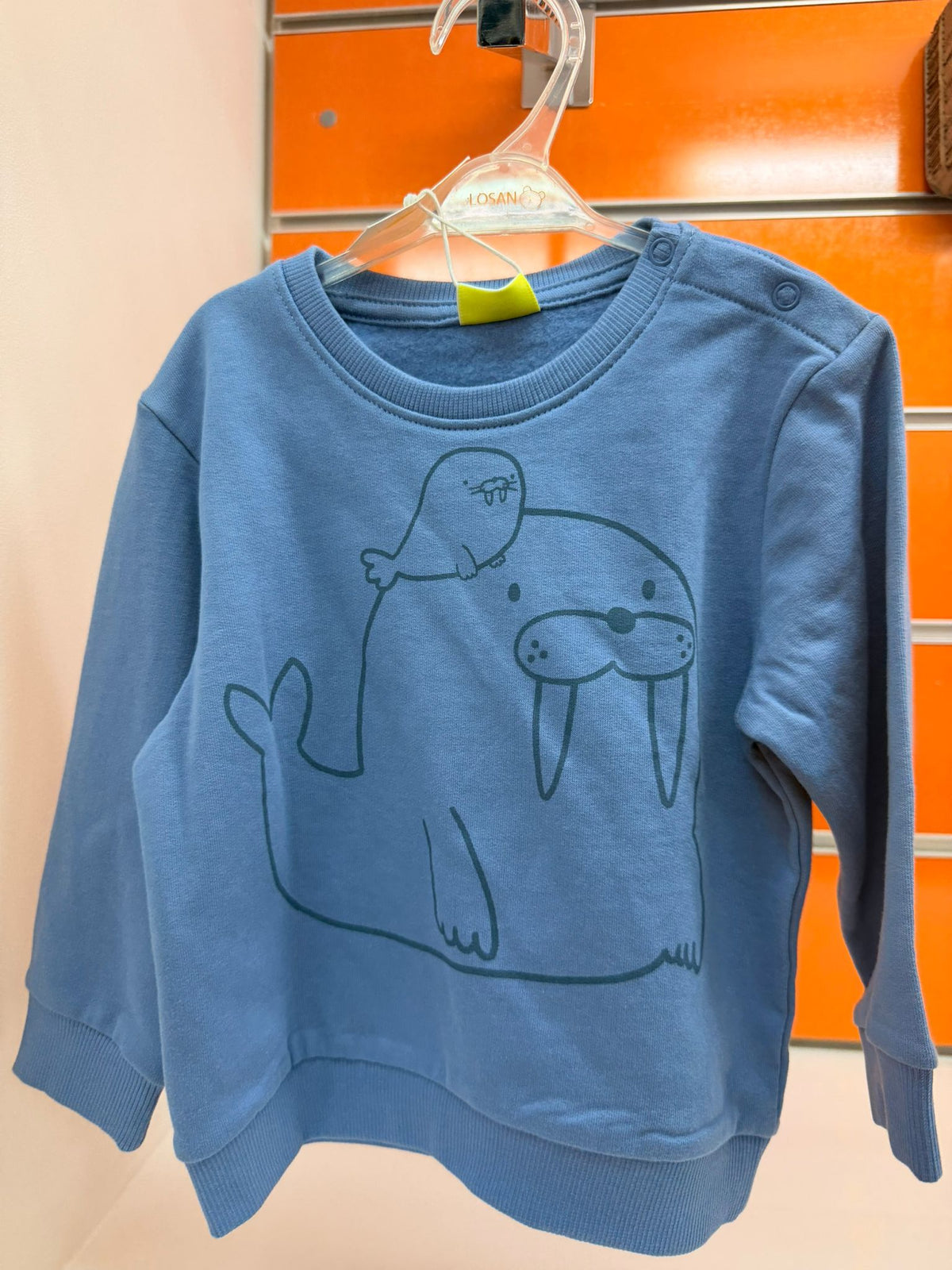 Sudadera bebé Losan azul con morsa
