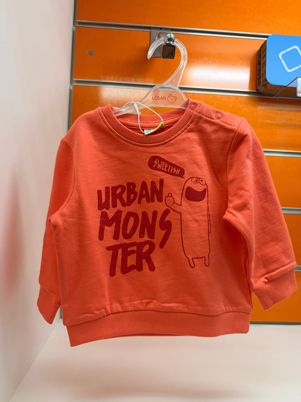 Sudadera bebé Losan naranja Urban Monster