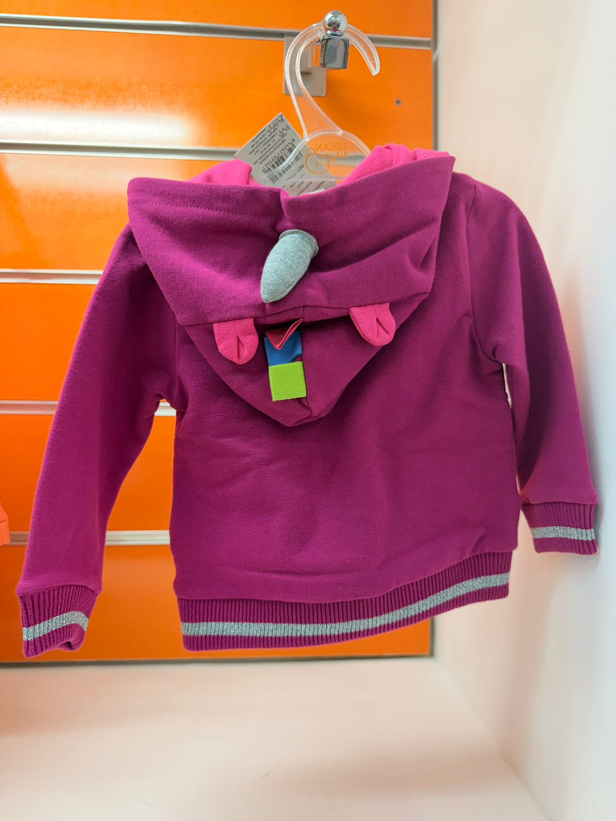 Sudadera bebé Tuc Tuc rosa fucsia Magic con capucha, talla 9 meses, vista trasera