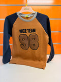 Sudadera niño Losan marrón y azul marino Nice Team 98, talla 7 años
