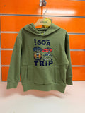 Sudadera con capucha niño Losan verde Road Trip coches, talla 2 años