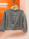 Sudadera niña Losan gris con brillo, nudo delantero y estrella, talla 2 años
