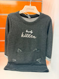 Vestido sudadera niña Losan gris Lovely Kitten, talla 2 años