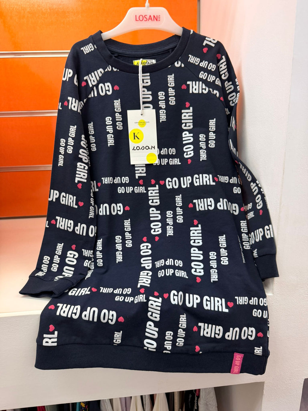 Vestido sudadera niña Losan azul marino Go Up Girl, talla 6 años
