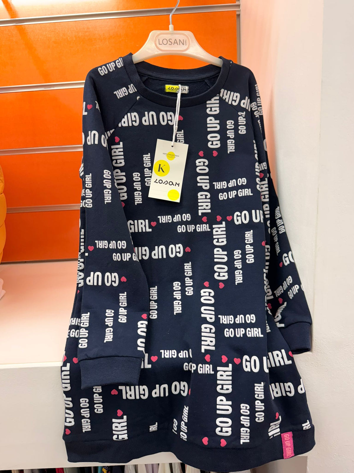 Vestido sudadera niña Losan azul marino Go Up Girl, talla 7 años