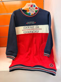 Vestido sudadera niña Losan tricolor rojo, blanco y azul marino, talla 3 años